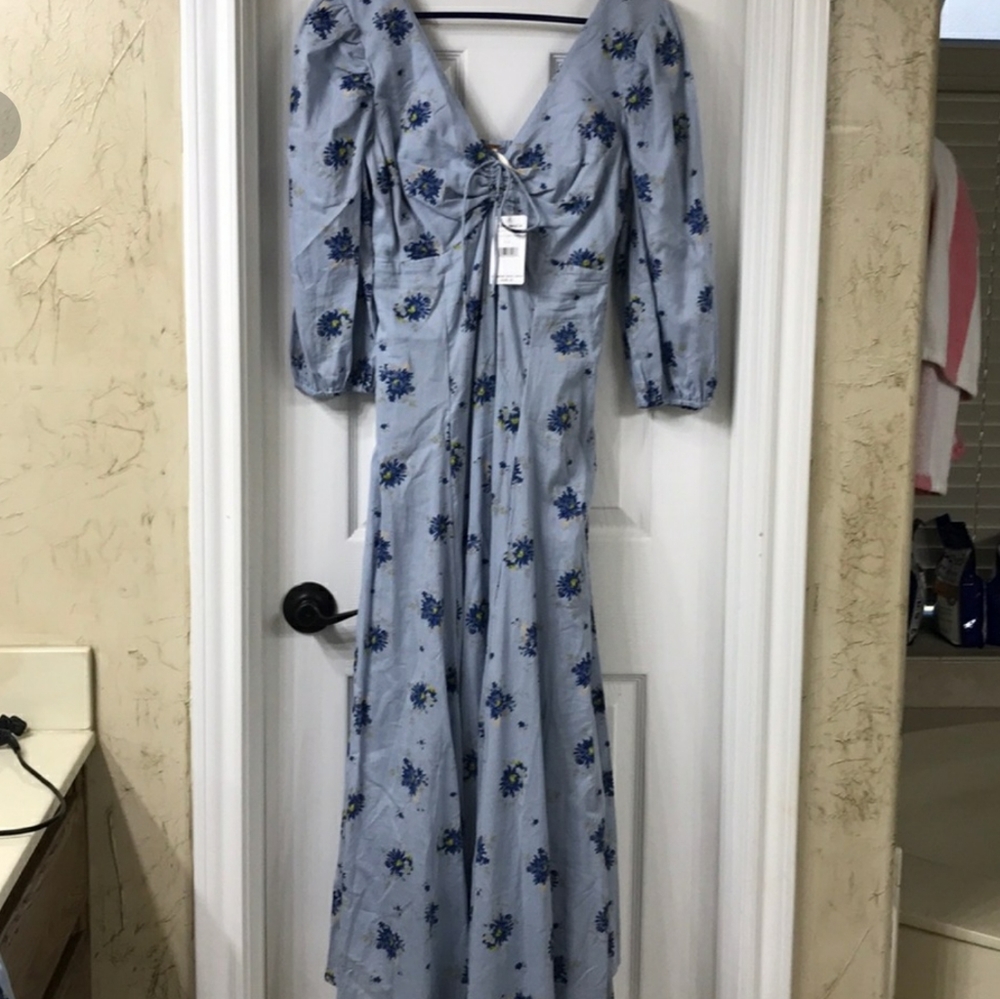 **1 Size 4 Left!!***Free People Sea Glass Midi Dress - 4 - Picture 13 of 15